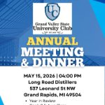 GVS University Club Annual Meeting & Dinner on May 15, 2026